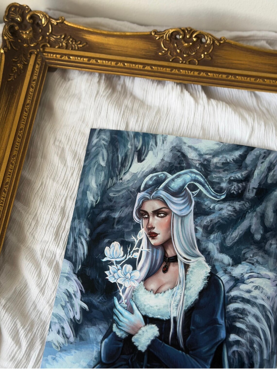 Zimowy plakat artystyczny w stylu dark fantasy - obrazek 7