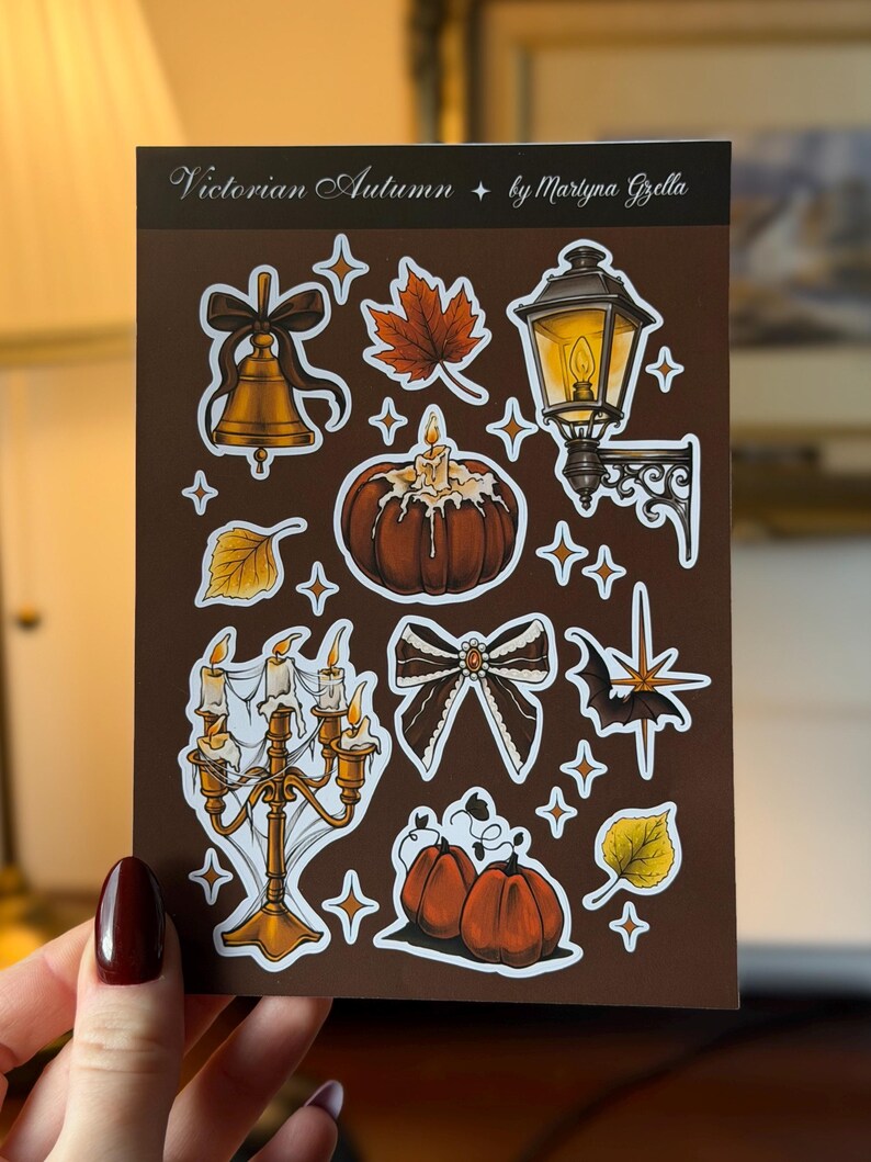 Arkusz jesiennych matowych naklejek Victorian Autumn - obrazek 3