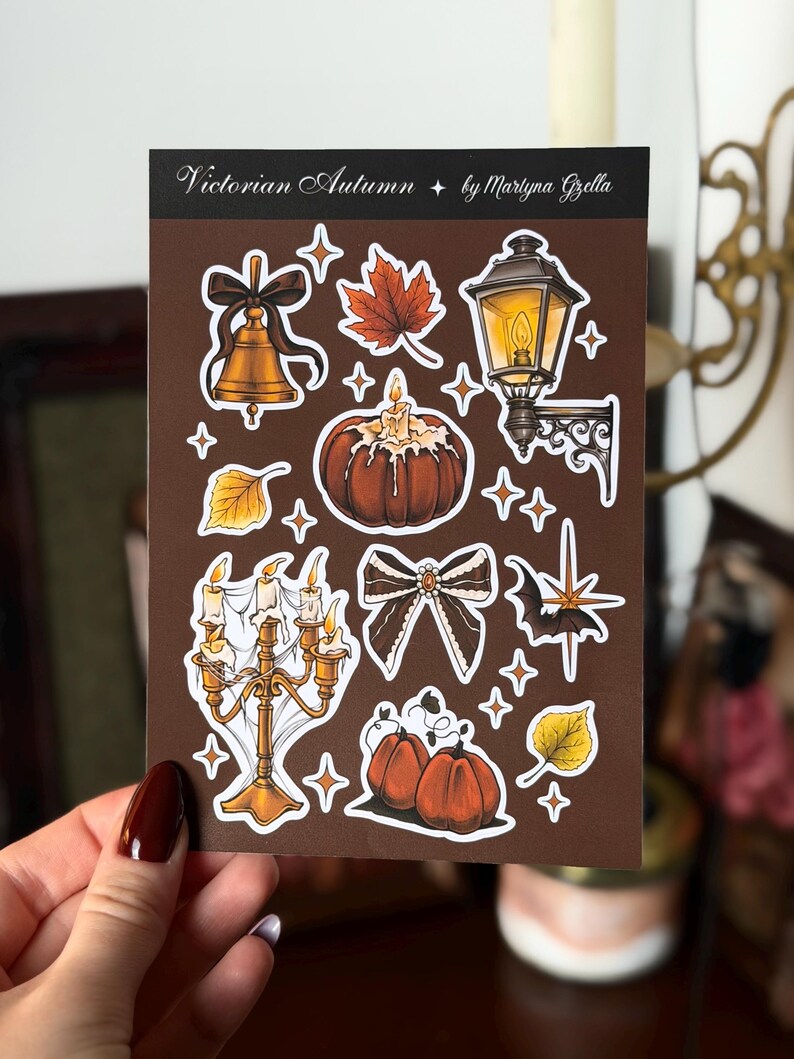 Arkusz jesiennych matowych naklejek Victorian Autumn - obrazek 9